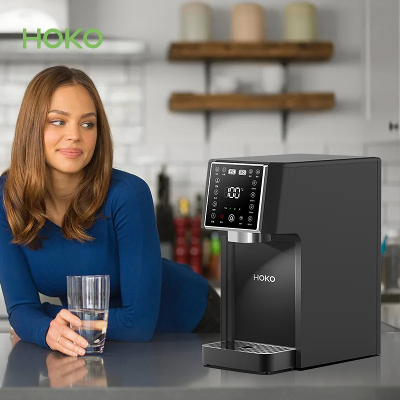 SJ-121-02 Countertop RO Water Purifier — Dispensing purified hot water